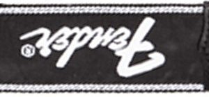 FENDER 1-7/8" RUNNING LOGO WOVEN GUITAR STRAP, BLACK WITH WHITE