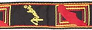 FENDER 2" MONOGRAMMED GUITAR STRAP, BLACK/YELLOW/RED