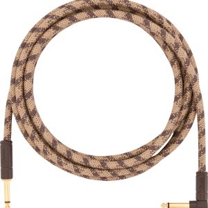 FENDER 10' PURE HEMP INSTRUMENT CABLE, BROWN, RIGHT ANGLE