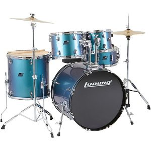 Ludwig BackBeat complete 5-piece drum set-pacific mist