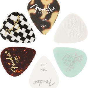 FENDER 351 MATERIAL MEDLEY PACK, 6 PICKS, THIN, MIX OF MATERIALS