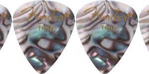 FENDER 351 SHAPE PREMIUM CELLULOID 12-PACK, ABALONE, THIN