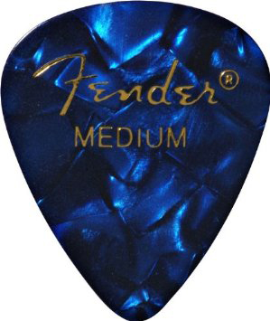 FENDER 351 SHAPE PREMIUM CELLULOID 12-PACK, BLUE MOTO, MEDIUM