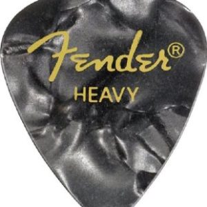 FENDER 351 SHAPE PREMIUM CELLULOID 12-PACK, BLACK MOTO, MEDIUM