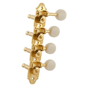 GROVER PROFESSIONAL MANDOLIN "F" STYLE GOLD SET 8 4 + 4 ON PLATE W/  WHITE BUTTON