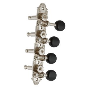 GROVER PROFESSIONAL MANDOLIN "F" VINTAGE NICKEL SET 8 4 + 4 ON PLATE W/  BLACK BUTTON