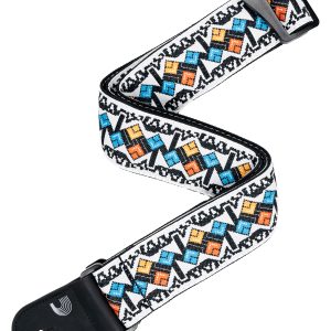 D'ADDARIO ECO COMFORT WOVEN GUITAR STRAP, WHITE