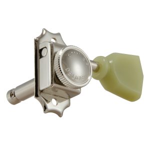 GROVER LOCKING DELUXE NICKEL W/   PLASTIC KEYSTONE BUTTON SET 6 3+3