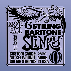 ERNIE BALL 6-STRING  SLINKY W/SMALL BALL END 13-72 BARITONE SET