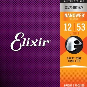 ELIXIR 80/20 BRONZE ACOUSTIC GUITAR STRING SET W/ NANOWEB