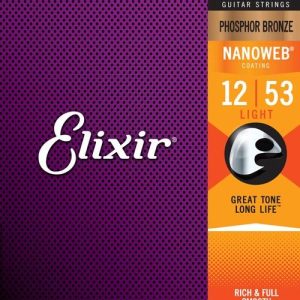 ELIXIR PHOSPHOR BRONZE ACOUSTIC GUITAR STRING SET W/ NANOWEB