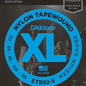 D'ADDARIO XL NYLON TAPEWOUND LONG / 5-STRING BASS SET