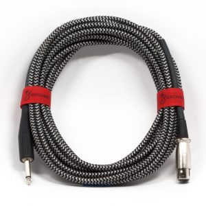 GROVER MICROPHONE XLR FEMALE TO 1/4" PHONE PLUG, HIGH Z CABLE 25'