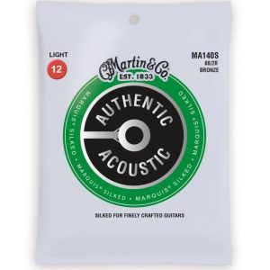 Martin MA140S Authentic Acoustic Marquis Silked 80/20 Bronze Light Guitar Strings