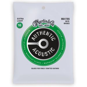 Martin MA170S Authentic Acoustic Marquis Silked 80/20 Bronze Extra Light Guitar Strings