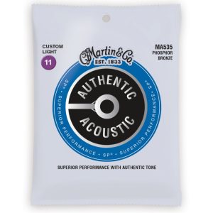 Martin MA535 Authentic Acoustic SP 92/8 Phosphor Bronze Custom Light Guitar Strings