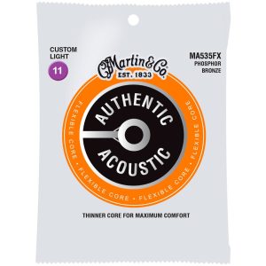 Martin MA535FX Authentic Acoustic Flexible Core Phosphor Bronze Custom Guitar Strings