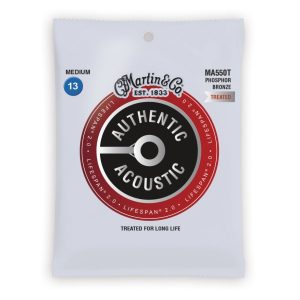 Martin MA550T Authentic Acoustic Lifespan 92/8 Phosphor Bronze Medium Guitar Strings