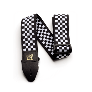 Ernie Ball Black and White Checkered Jacquard Guitar Strap