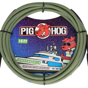 PIG HOG VINTAGE SERIES INSTRUMENT CABLE, 10FT, JAMAICAN GREEN