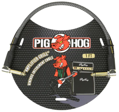 Pig Hog "Amplifier Grill" 1ft Right Angled Patch Cables