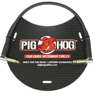 Pig Hog  "Black Woven" 1ft Right Angled Patch Cables