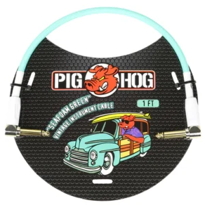Pig Hog  "Seafoam Green" 1ft Right Angled Patch Cables