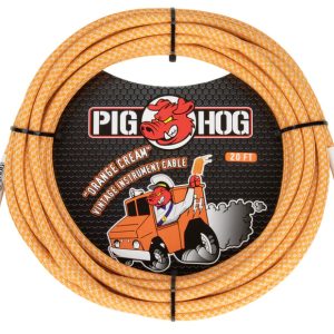 PIG HOG VINTAGE SERIES INSTRUMENT CABLE, 20FT, ORANGE CREME 2.0