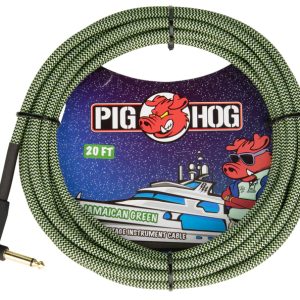 PIG HOG VINTAGE SERIES INSTRUMENT CABLE, 20FT, JAMAICAN GREEN