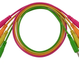 4 pk 18" mono patch cables (Neon orange, neon green, neon yellow, neon pink)