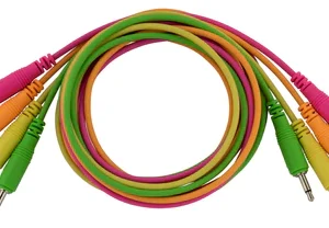 4 pk 48" mono patch cables (Neon orange, neon green, neon yellow, neon pink)