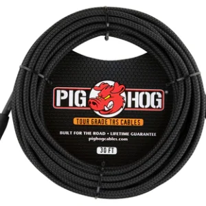Pig Hog Vintage Series “Black Woven” TRS Cable, 30 ft