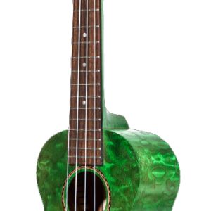 OHANA SOPRANO UKULELE, WILLOW WOOD TOP/BACK/SIDES, GREEN