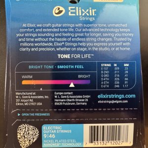 Alternative view of Elixir Strings 12027 Nanoweb Nickel Plated Steel Electric Guitar Strings - .09-.046 Custom Light